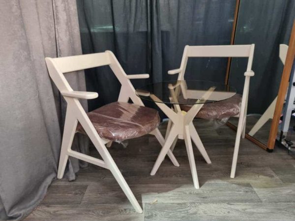 Ensemble Scandinave Hêtre & Verre “Oslo” – Image 2
